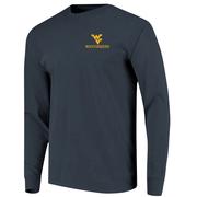 West Virginia Image One Retriever Wooden Frame Comfort Colors Long Sleeve Tee